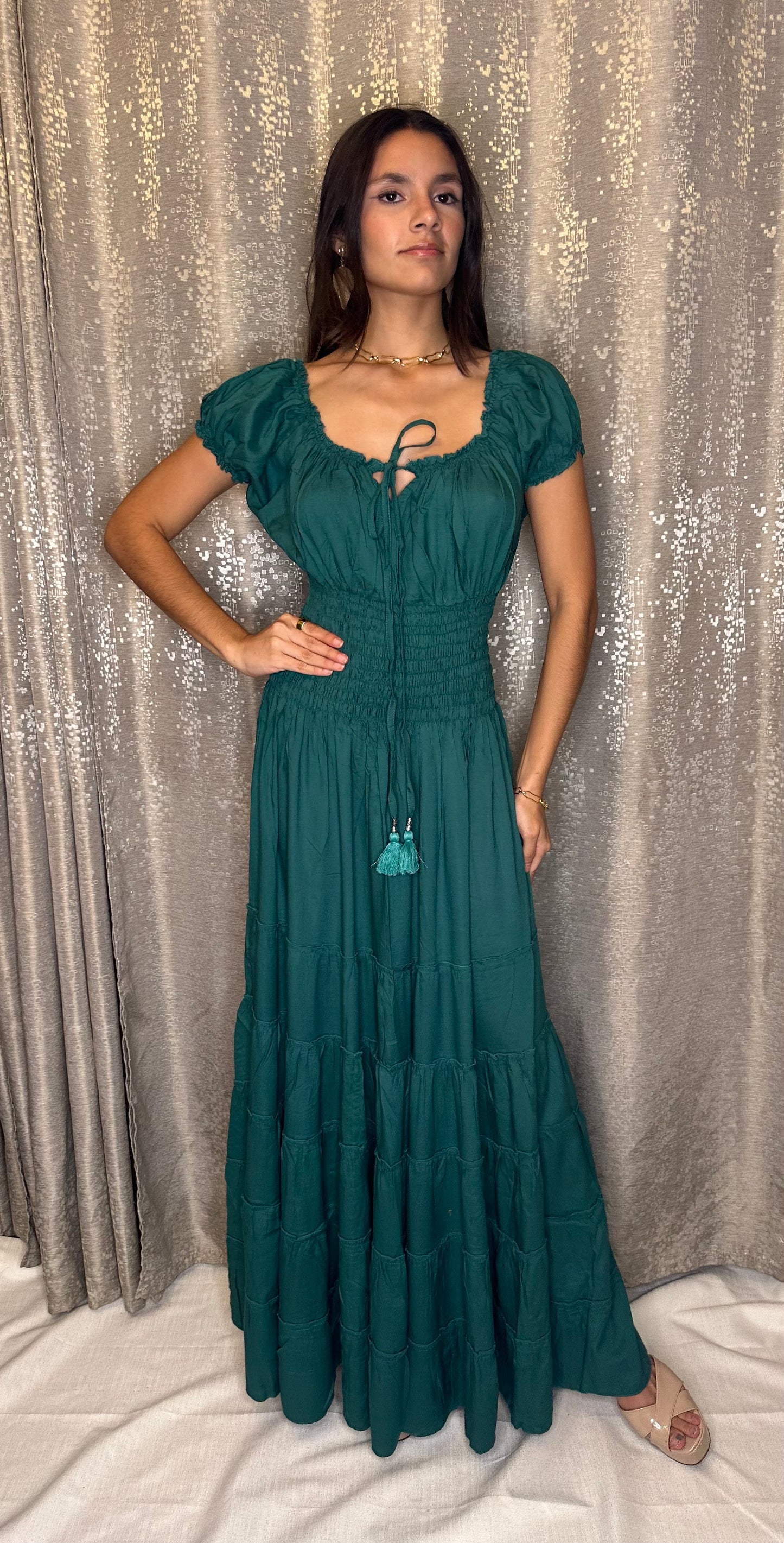 BOHO MAXI DRESS - ONE SIZE ALGODÓN