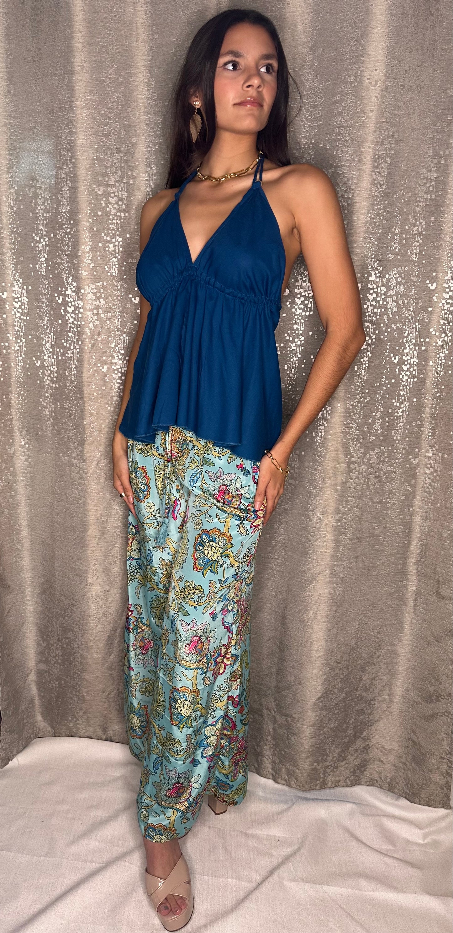 BOHO TOP AZUL